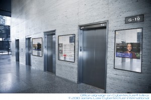 Elevators in a modern office building